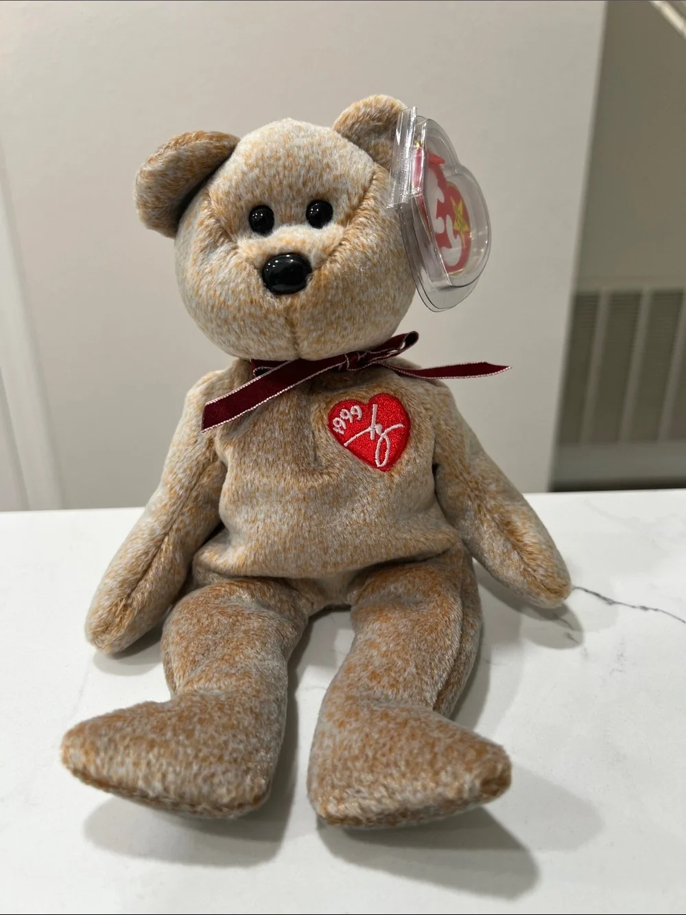 Ty 1999 Mint condition Beanie Babies 'Jazzy' Brown Plush Bear - Brown